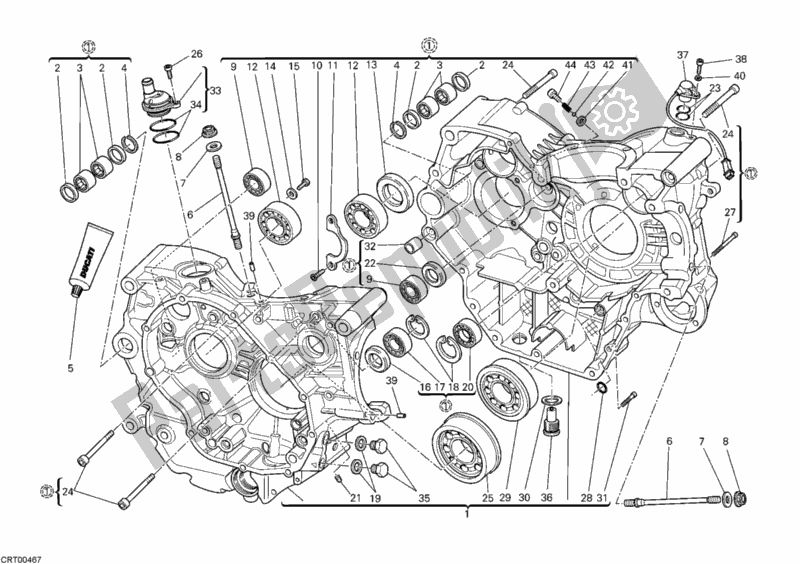 Alle onderdelen voor de Carter van de Ducati Monster 696 USA 2010